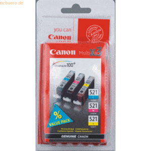 Canon Tintenpatrone Canon CLI-521 C/M/Y ChromaLife100+ Multipack