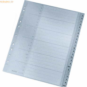 Leitz Register A4 Überbreite PP-Folie A-Z grau