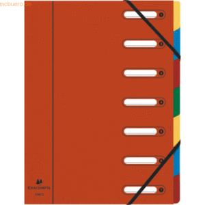 Exacompta Ordnungsmappe A4 7 Fächer Karton rot