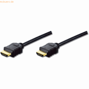 Assmann ASSMANN HDMI Kabel Typ A 5.0m m/Ethernet Full HD gold sw.