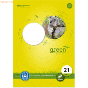 2 x Staufen Arbeitsblätterblock 4 Green A4 80g/qm 50 Blatt liniert