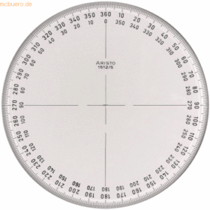 Aristo Kreiswinkelmesser Vollkreis 360 Grad Acryl 120mm