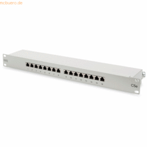 Assmann DIGITUS 1HE Cat.5e Klasse D Patchpanel geschirmt 16-Port Grau