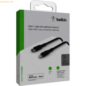 Belkin Belkin Lightning/USB-C Kabel ummantelt mfi 1m schwarz