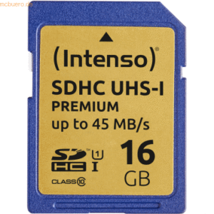 Intenso International Intenso 16GB SDHC UHS-I Premium Secure Digital C