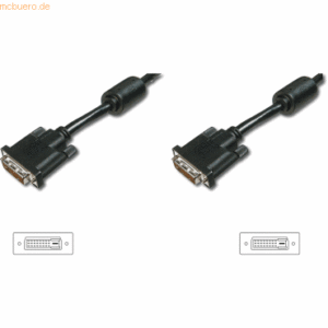 Assmann ASSMANN DVI Kabel DVI(24+1)2x Ferrit 2.0m DVI-D DualLink sw.