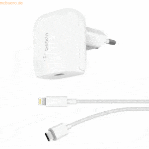 Belkin Belkin 20W USB-C Ladegerät USB-C/Lightning Kabel 1.2m weiß