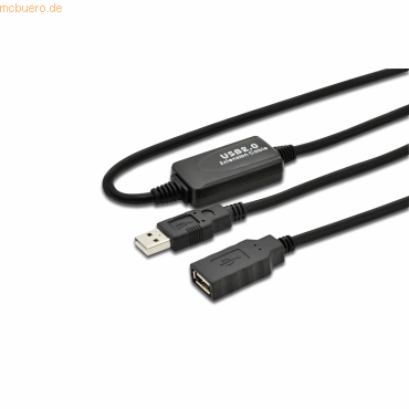 Assmann DIGITUS USB 2.0 Aktives Verlängerungskabel 10m schwarz