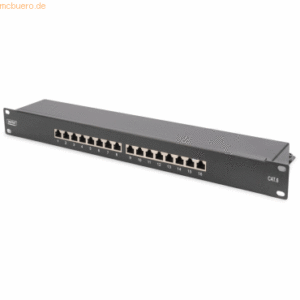 Assmann DIGITUS 1HE CAT 6 Klasse E Patch Panel geschirmt 16-Port RJ45