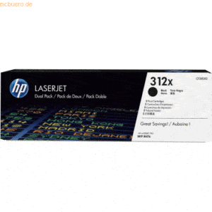 Hewlett Packard HP Toner CF380XD 312XD Twinpack Schwarz (ca. 4.400 Sei