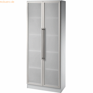 mcbuero.de Büroschrank 5 Ordnerhöhen BxTxH 800x420x2004mm Grau/Silber