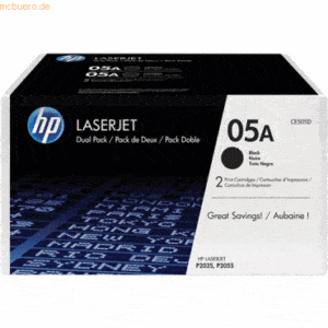 Hewlett Packard HP Toner Doppelpack CE505D Schwarz (2x ca. 2.3000 Seit