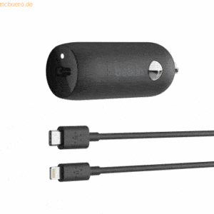 Belkin Belkin 20W USB-C Kfz-Ladegerät USB-C/Lightning Kabel 1.2m blk