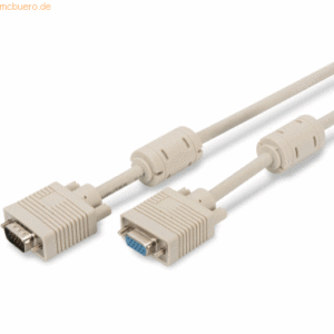 Assmann ASSMANN VGA Verl.-kabel HD15 5.0m 3Coax/7C 2xFerrit beige