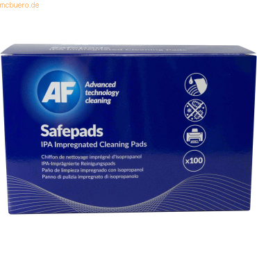 AF Reinigungspads Safepads vorgetränkt VE=100 Stück