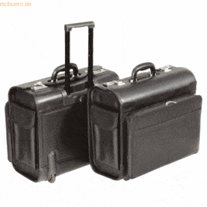 Alassio Piloten-Laptopkoffer Trolley San Remo Lederimitat schwarz