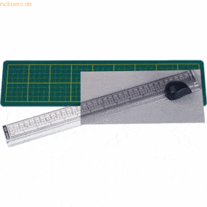 12 x Alco Schneidelineal mit Matte aus Kunststoff 35 cm transparent