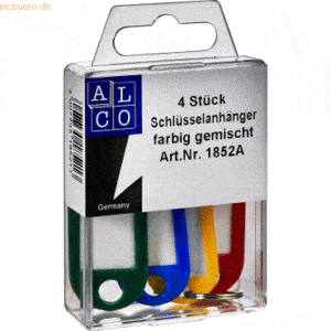 10 x Alco Schlüsselanhänger VE=4 Stück farbig sortiert