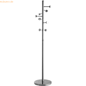 ALCO Standgarderobe Edelstahl gebürstet 182x41cm silber