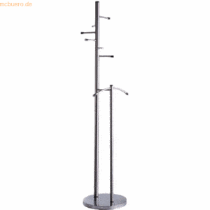 ALCO Standgarderobe Edelstahl gebürstet 181x47cm silber