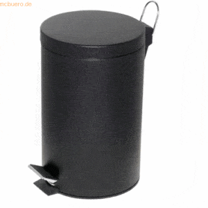 Alco Tretabfalleimer mit Kunststoffeinsatz 12 Liter schwarz