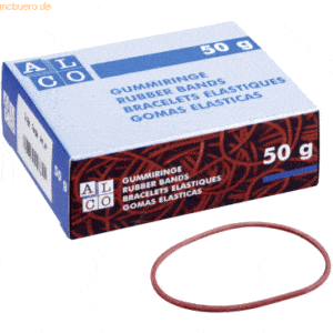 10 x Alco Gummiring Naturkautschuk 25mm rot 50g