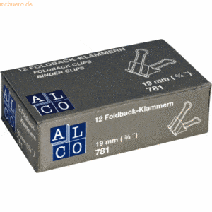 Alco Foldbackklammer Metall vernickelt 19mm dunkelgrün VE=12 Stück