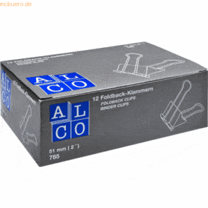 Alco Foldbackklammer Metall vernickelt 51mm weiß VE=12 Stück