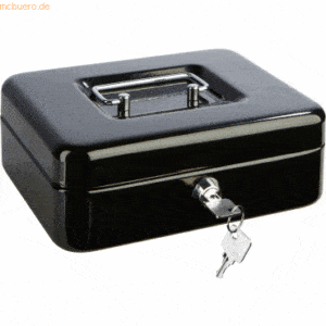 Alco Geldkassette Stahlblech mit Schloss 195x145x80mm schwarz