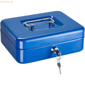 Alco Geldkassette Stahlblech mit Schloss 195x145x80mm blau