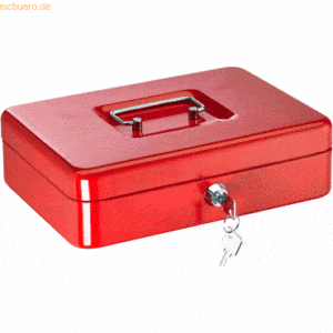 Alco Geldkassette Stahlblech mit Schloss 250x170x75mm rot