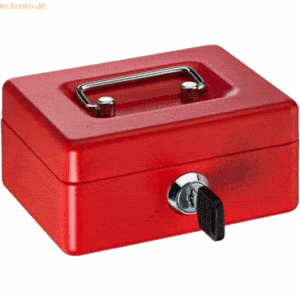 Alco Geldkassette Mini-Box Stahlblech mit Schloss 125x95x60mm rot