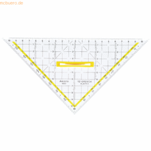 10 x Aristo Zeichendreieck TZ-Dreieck Acryl 225mm glasklar