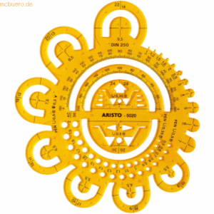Aristo Abrundungsschablone Radien/Symbole 162x162mm 1