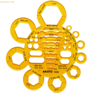 Aristo Abrundungs- und Mutternschablone 155x135mm 1