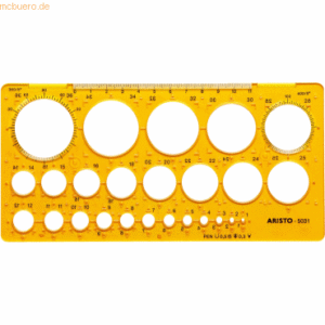 Aristo Kreisschablone 25 Kreise von 1-36mm transparent gelb