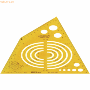 Aristo Schablone Axonograph Isometric Seitenverhältnis 1:1:1 Ellipsen: