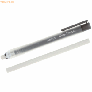10 x Aristo Radierstift Geo-Eraser 120mm transparent weiß