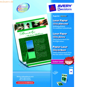 Avery Zweckform Farblaserpapier Superior A4 beidseitig beschichtet glä