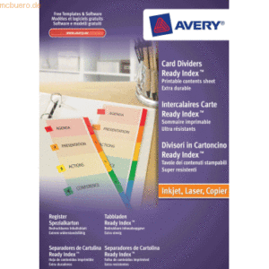 Avery Zweckform Register A4 mehrfarbig Spezialkarton 1-5 zweiseitig be