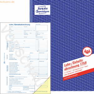 Avery Zweckform Lohnabrechnung A4 SD 2x40Blatt