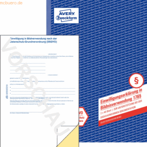 Avery Zweckform Einwilligung Bildverwendung A4 SD 2x40 Blatt