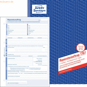 Avery Zweckform Reparaturauftrag A4 SD 1. und 2. Blatt bedruckt 2x40 B