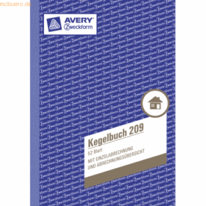 Avery Zweckform Formularbuch Kegelbuch A5 mit Statuten 52 Blatt