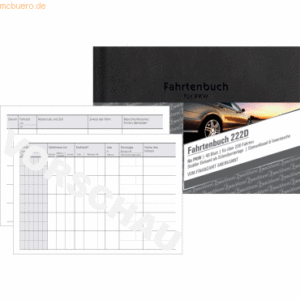 Avery Zweckform Fahrtenbuch A6 quer für Pkw mit 48 Blatt mit Ausfüllhi