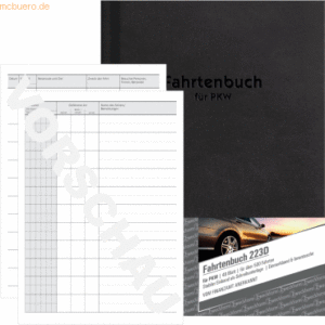Avery Zweckform Fahrtenbuch A5 hoch für Pkw mit 48 Blatt mit Ausfüllhi