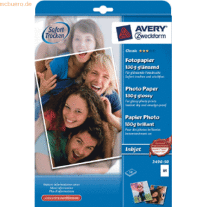 Avery Zweckform Fotopapier Inkjet Classic A4 180g/qm glänzend VE=50 Bl