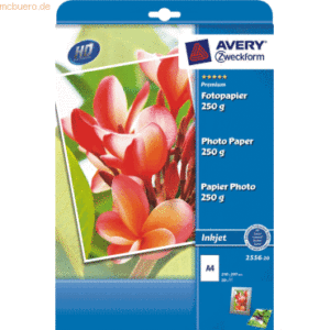 Avery Zweckform Fotopapier Premium A4 250g/qm hochglänzend VE=20 Stück