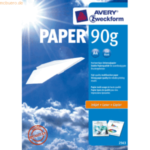 5 x Avery Zweckform Kopierpapier A4 unbeschichtet 90 g/qm 500 Blatt we
