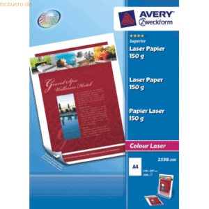 Avery Zweckform Fotopapier Laser A4 50g/qm VE=200 Blatt beidseitig hoc
